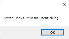 Lizenzierung erfolgreich.