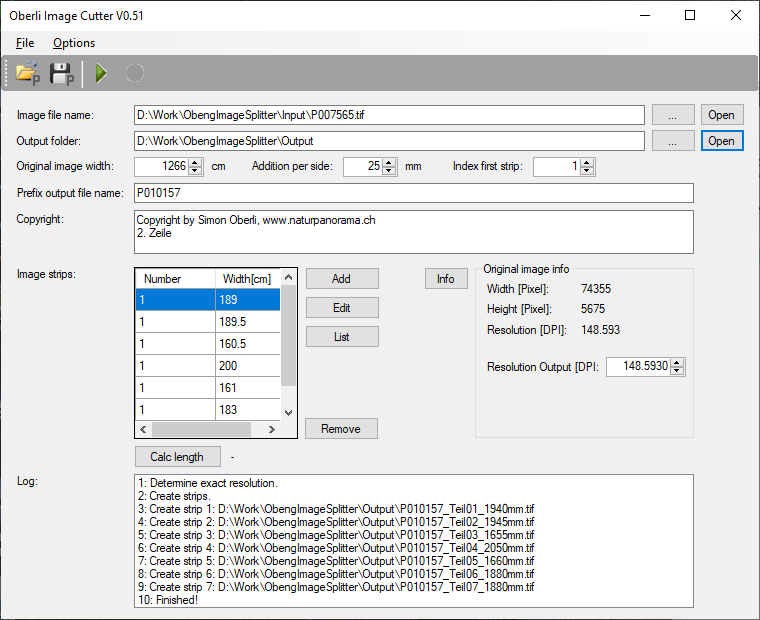 Screenshot Oberli ImageCutter